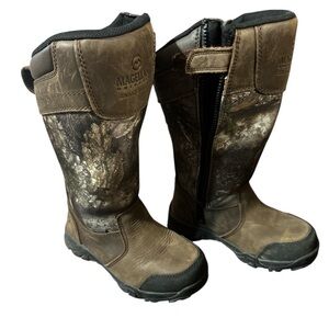 Magellan Outdoors Kids Brown Camo Rain & Snow Boots Snake Shield Waterproof
